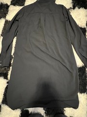 H&M Black Solid Button-Front Bow Accents Long Sleeve Knee-Length Shirt Dress XS