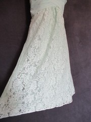 NWT B2 Jasmine Seamist Green Strapless Ruched Chiffon Lace Maxi Mini Dress 22