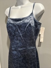 Maria Bianca Nero Dress Size Medium Blue Floral Spaghetti Strap Vintage Prom