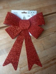 Glitter Tinsel Bow RED Dazzling Party and Event Decoration 27cm BRAND NEW