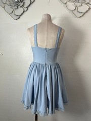 Baby blue corset lace zippered stretchy baby doll dress fairy whimsy size small