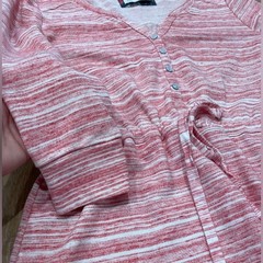 Anthropologie Saturday Sunday Red Poppy Pink Spacedye Chemise Knit Dress M