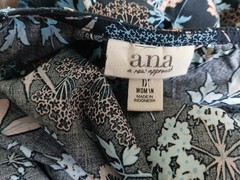 a.n.a. Woman Plus Size 1X Floral Print Puff Sleeve Scoop Neckline Dress NEW