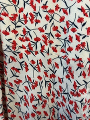 Albaray Daisy Print Tie Back Ecovero Tea Dress Cream Red Blue Size 16 BNWT