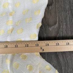 Mable Fit & Flare Mini Dress Sz M Butter Yellow Polka Dot Bow Strap Babydoll