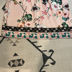 Hale Bob Dress Size M Jersey Center Pleat Split V-neck Asian floral