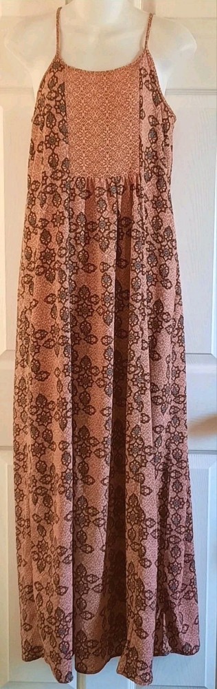 Xhilaration Adjustable Strap Lightweight Gauzy Hippie Boho Maxi Dress size Small