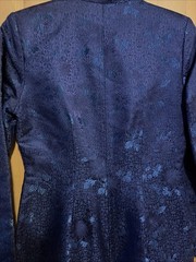 J. Peterman Blue Long Mandarin Qipao Chinese Dress Oriental Silk Blend Size 8 M