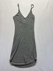 Heart & Hips Mini Cami Dress Womens Medium Heather Gray V Neck Spaghetti Strap
