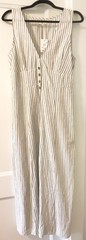 NWT Marine Layer Camila Stripe Button Front Hemp Blend Maxi Dress Size M
