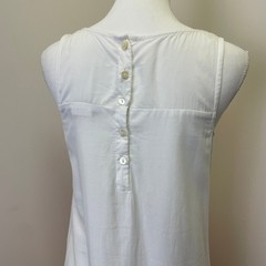 Gretchen Scott White Cotton Embroidered Shift Dress Orange Pink Floral XS Boho