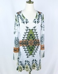 Vocal Women Sweater Dress Size S White Multicolor Rhinestones Embellished Hi Low
