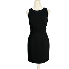 ANDREA POLIZZI for REX LESTER Open Back Mini Dress Black Date Night LBD Size 4