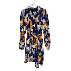 Anthropologie Maeve Nautical Flags Mini Shirt Dress XL Belt Sailing Yacht Multi