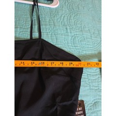 Express Black Ruffle Hem Tie Strap Mini Dress XL Smocked Back 90240