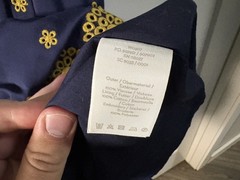 EUC Boden Bronwen Dress/blue with gold broderie, Size US 10R