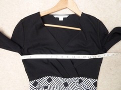 DVF DIANE VON FURSTENBERG black white OCCASION GEO PRINT GIANNA dress Size 8 US4