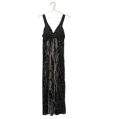 Cassee&rsquo;s Embellished Animal Print Sleeveless Maxi Dress large