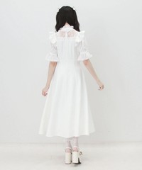 Lace-up frilled pearl necklace long dress Jirai New