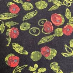 Weird Fish Dress Black Red Green Sparkly Berry Print Stretch Cotton Size 18-20