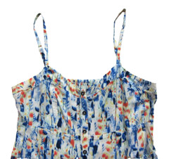 Express 100% Rayon Blue Yellow Orange Tie Dye Pocket Tank Slip Sun Dress Medium