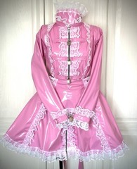 Misfitz sexy pink PVC lockable straitjacket Sissy Maids Dress. SIZE 20. TV CD