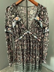FREE PEOPLE Cherry Blossom Embroidered Lace Mini Dress Size 8