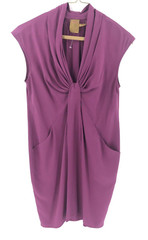 Ali Ro 100% Silk Shift Dress Womens 4 Pockets Twist Gathered Romantic Fairy