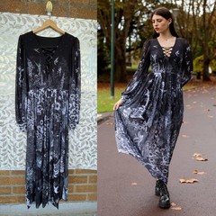 Blackmilk William Heath Robinson&rsquo;s Fairytales br Sheer Bishop Maxi Dress large
