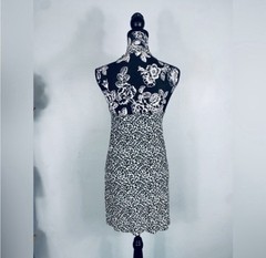 American Eagle neutral leopard print stretchy halter dress size medium
