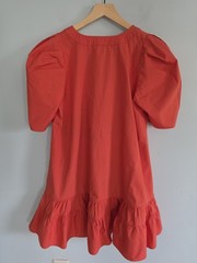 Karlie Cotton Poplin Mini Dress Orange Size Small
