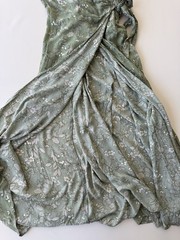 Final Touch Sage Green Floral Wrap Maxi Dress Spaghetti Strap Women’s Large