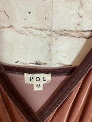 POL Slip Dress Womens Medium Mauve Pink Velvet Feminine Coquette Babydoll
