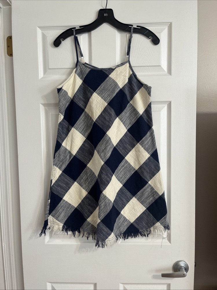 Universal Thread Navy & Off White Women&rsquo;s Spaghetti Strapped Dress Size Small