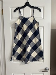 Universal Thread Navy & Off White Women&rsquo;s Spaghetti Strapped Dress Size Small