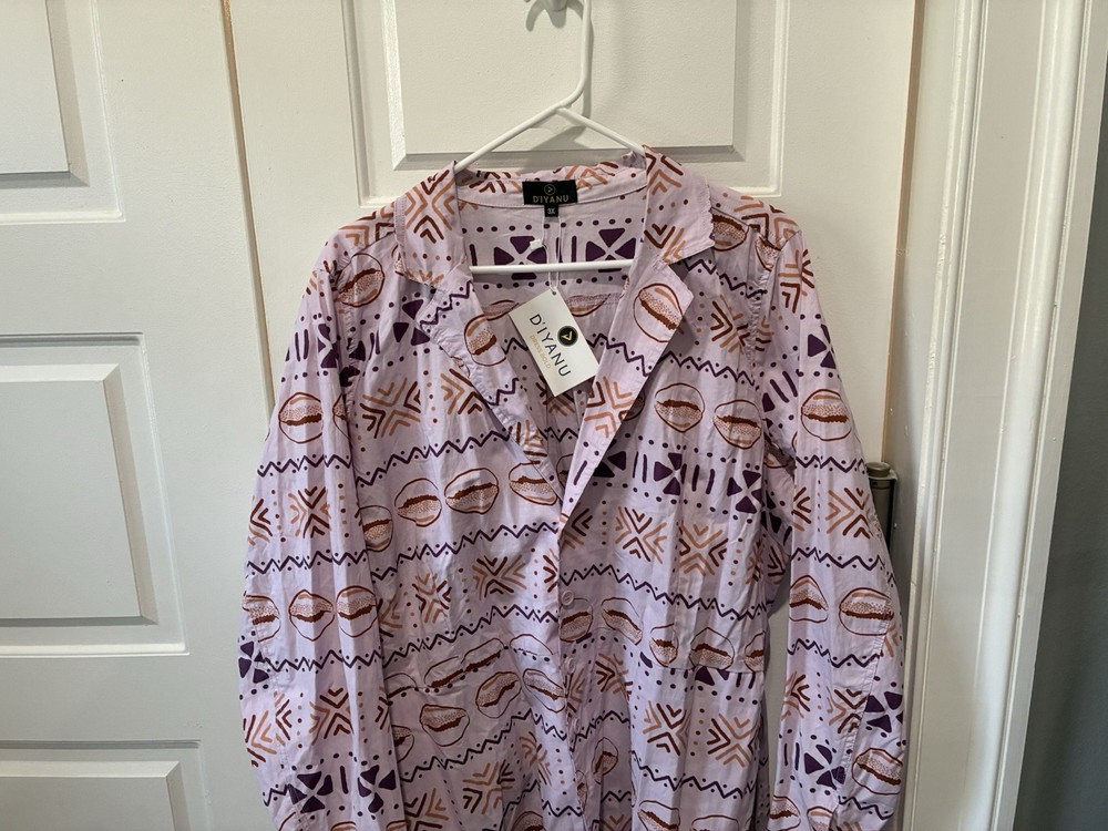 D&rsquo;iyanu Print Dress/Jacket, Button-up Front With Belt, Pockets, African Print