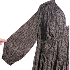 NWT Universal Thread Black and Brown print long balloon sleeve dress – 3X