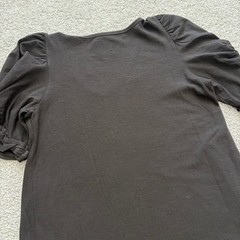 Anthropologie Amadi Puff Sleeve Tshirt Dress Womens S Black Casual Cotton