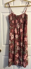 As U Wish Brown Floral Spaghetti Strap Elastic Back Sun Dress Womens Medium