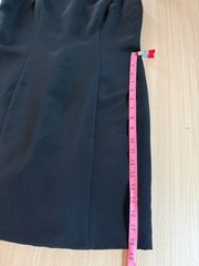 ABS Allen Schwartz Black Sheath Dress Size 10 Satin Side Panel Lined USA