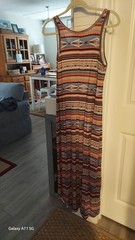 Karen Kane Colorful Striped Tank Maxi Dress Size M Sleeveless Boho Stretch