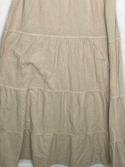 Seaspice Resort Dress Small Beige Midi Sundress Adjustable Peruvian Cotton NEW