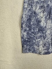 Focus Women Dress 10 Blue Printed Cotton Blend Sleeveless Casual Mini Sheath