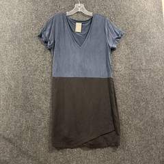 Dolan Dress Women&rsquo;s Medium Multicolor Colorblock T-Shirt V Neck Asymmetrical Hem