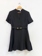 Designer Scanlan Theodore Size 8 Black Box Pleat Stunning Women&rsquo;s Dress