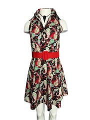 VOODOO VIXEN PIN UP 50S VINTAGE ROCKABILLY RETRO SARANYA PAISLEY DRESS DR2382 XS