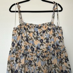NWT Rails Caralyn Floral Cotton Mini Dress Tie Strap Size Large