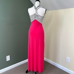 y2k boutique summer beach casual stretchy hot pink maxi dress M