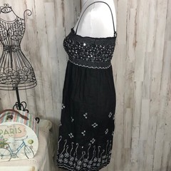 CYN Sundress Black with Silver Sequins! Fun cover up!