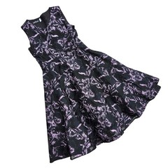 Kaimilan Women Black/Purple Metallic Fit & Flare Summer Cocktail Dress Size 2